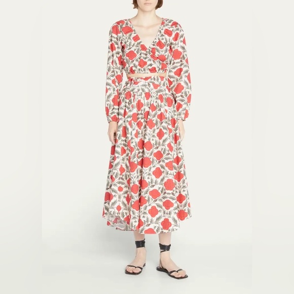 RHODE Este Top Garden of Dream Red Floral NWT Size Large - Picture 6 of 15